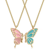 Minimalist Couple Butterfly Pendant Necklace