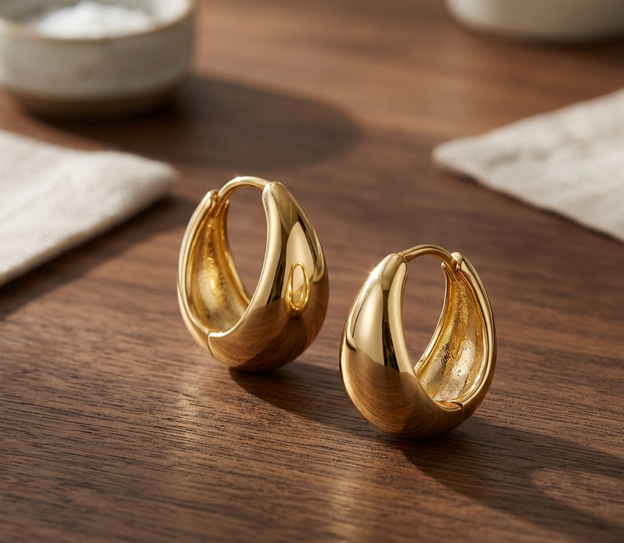Minimalist 925 Silver 18K Hoop Earrings