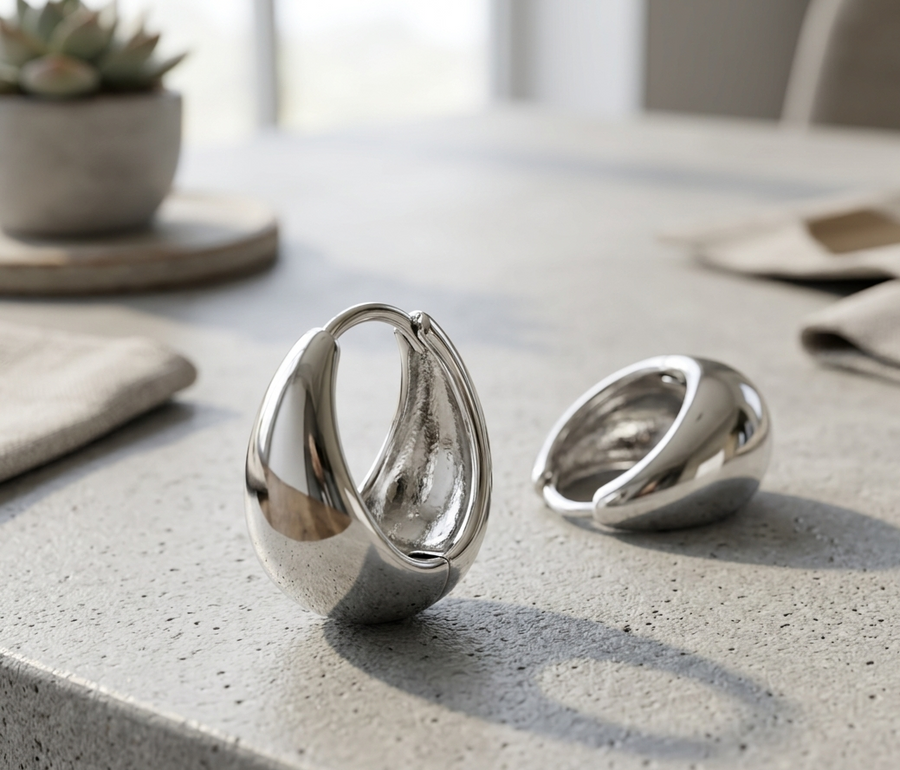 Minimalist 925 Silver 18K Hoop Earrings