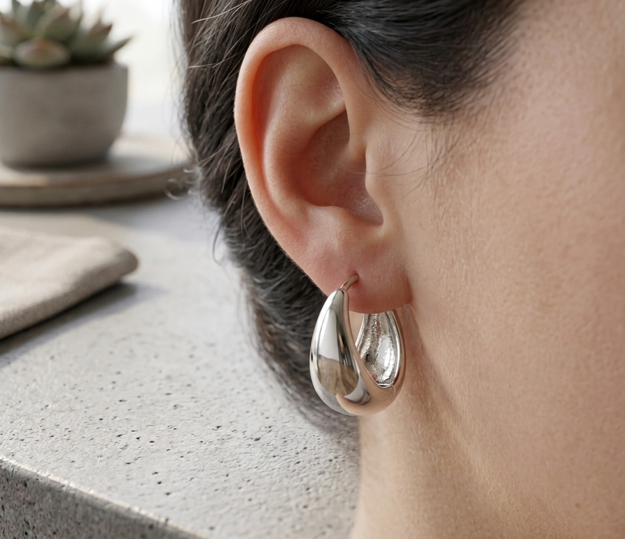Minimalist 925 Silver 18K Hoop Earrings