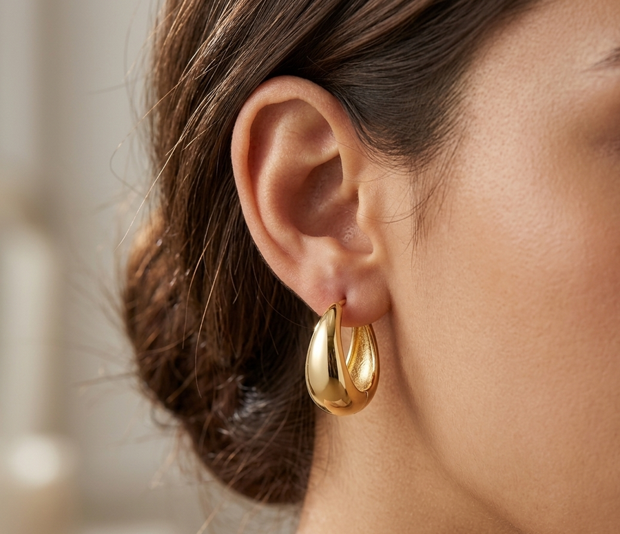 Minimalist 925 Silver 18K Hoop Earrings