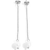 Minimalist Pearl Chain Earrings