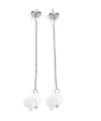 Minimalist Pearl Chain Earrings