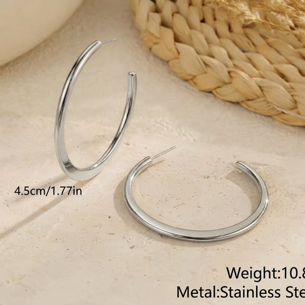 Polished Gold & Silver Statement Hoops