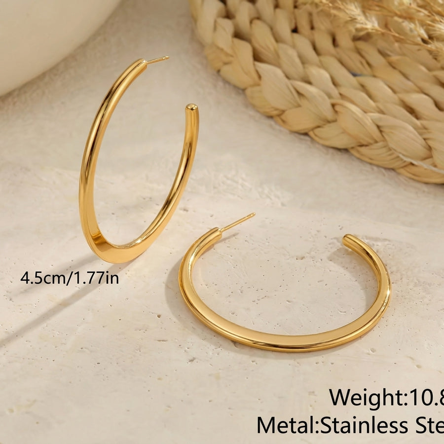 Polished Gold & Silver Statement Hoops