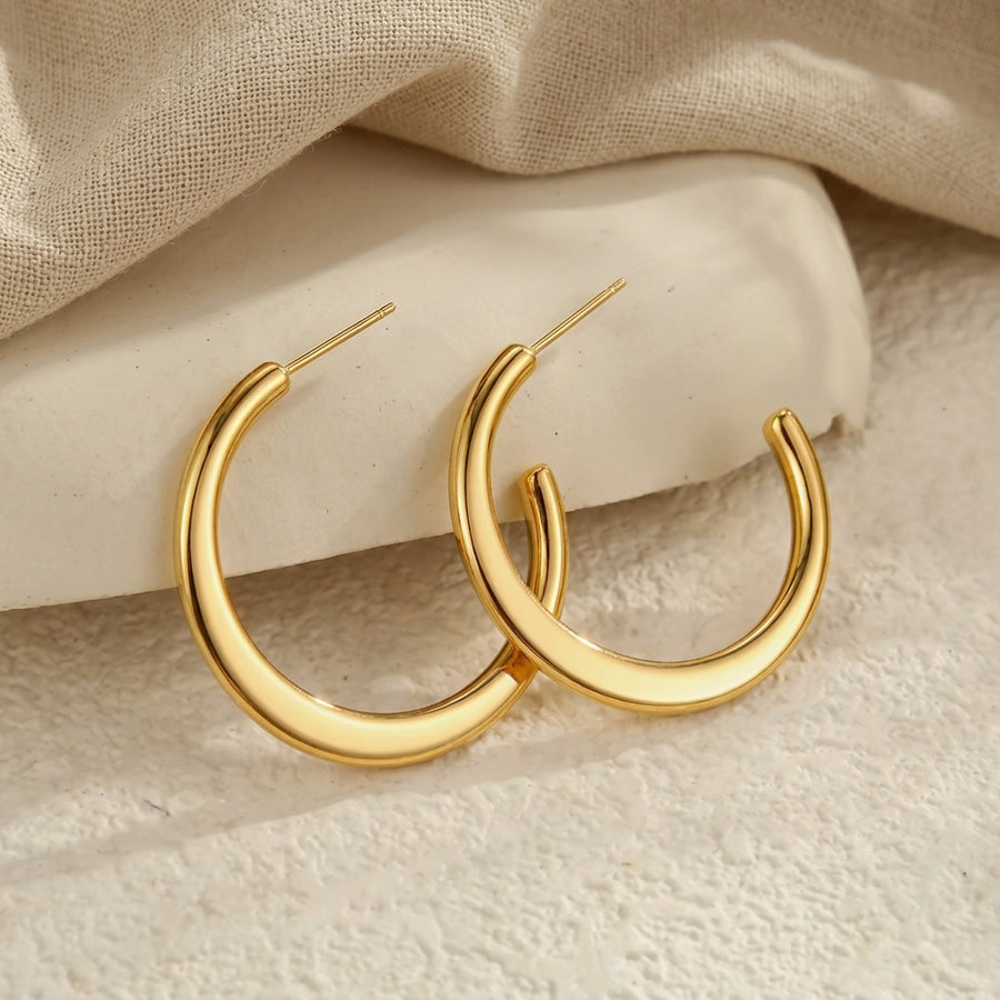 Polished Gold & Silver Statement Hoops