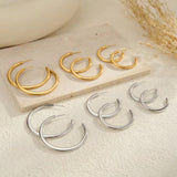 Polished Gold & Silver Statement Hoops