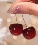 Red Cherry Elegant Fruit Earrings