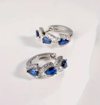 Sapphire Blue Crystal Earrings