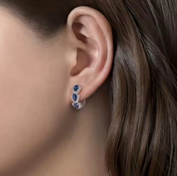 Sapphire Blue Crystal Earrings