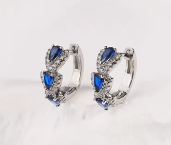 Sapphire Blue Crystal Earrings
