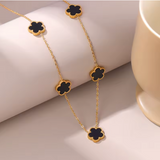 Clover Necklace and Bracelet Collection – 14K Gold Plated Stainless Steel Jewelry