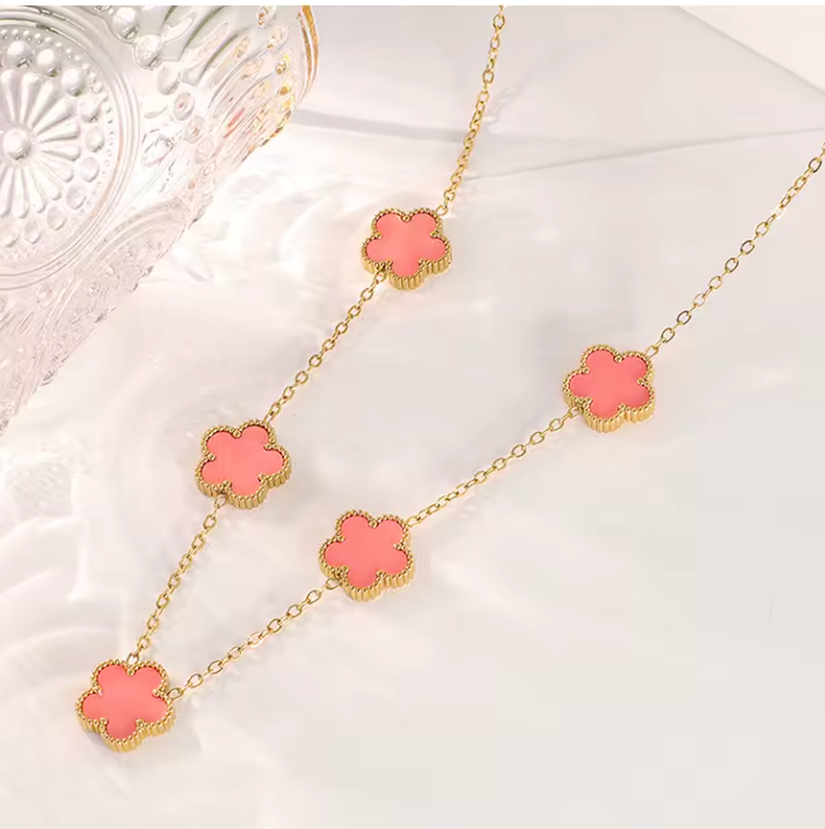 Clover Necklace and Bracelet Collection – 14K Gold Plated Stainless Steel Jewelry