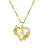 Gold Initial Heart Necklace A–Z