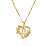 Gold Initial Heart Necklace A–Z