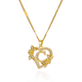 Gold Initial Heart Necklace A–Z