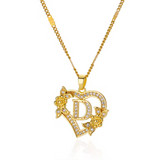 Gold Initial Heart Necklace A–Z