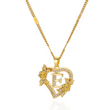 Gold Initial Heart Necklace A–Z