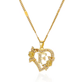 Gold Initial Heart Necklace A–Z