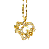 Gold Initial Heart Necklace A–Z