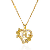 Gold Initial Heart Necklace A–Z