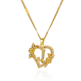 Gold Initial Heart Necklace A–Z