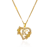 Gold Initial Heart Necklace A–Z