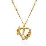 Gold Initial Heart Necklace A–Z