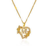 Gold Initial Heart Necklace A–Z