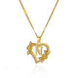 Gold Initial Heart Necklace A–Z
