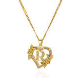 Gold Initial Heart Necklace A–Z