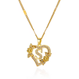 Gold Initial Heart Necklace A–Z
