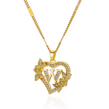 Gold Initial Heart Necklace A–Z