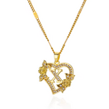 Gold Initial Heart Necklace A–Z