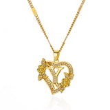 Gold Initial Heart Necklace A–Z
