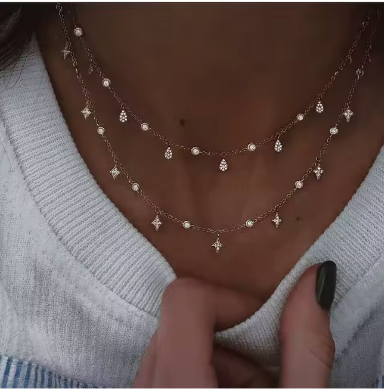 Layered Celestial Chain Necklaces