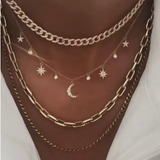 Layered Celestial Chain Necklaces