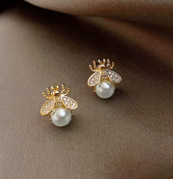 Pearl Bee Sterling Silver Earrings