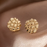 Textured Gold Statement Studs