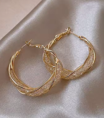 Braided Gold Hoop Earrings