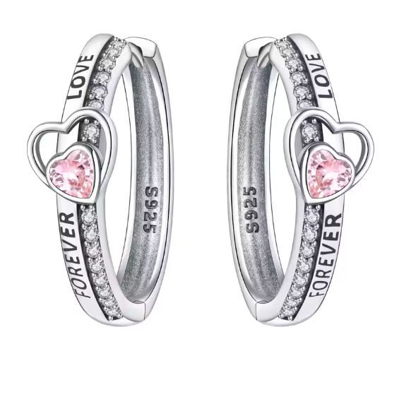 Rose Quartz Hoops
