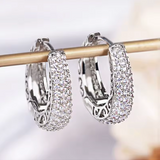 Silver Pavé Hoops