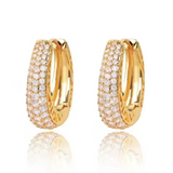Silver Pavé Hoops