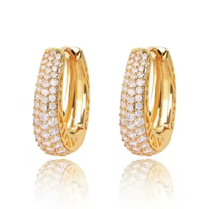 Silver Pavé Hoops