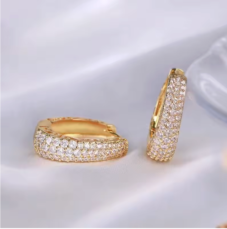 Silver Pavé Hoops