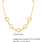 Waterproof Gold Floral Necklace & Bracelet