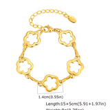 Waterproof Gold Floral Necklace & Bracelet