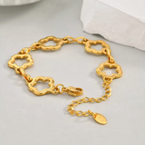 Waterproof Gold Floral Necklace & Bracelet