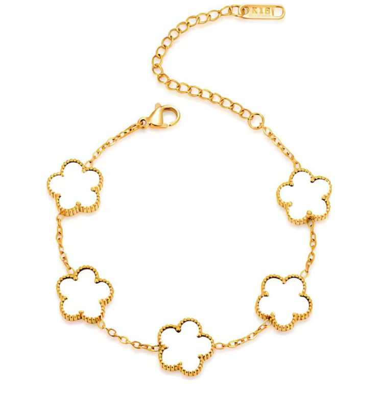 Clover Necklace and Bracelet Collection – 14K Gold Plated Stainless Steel Jewelry