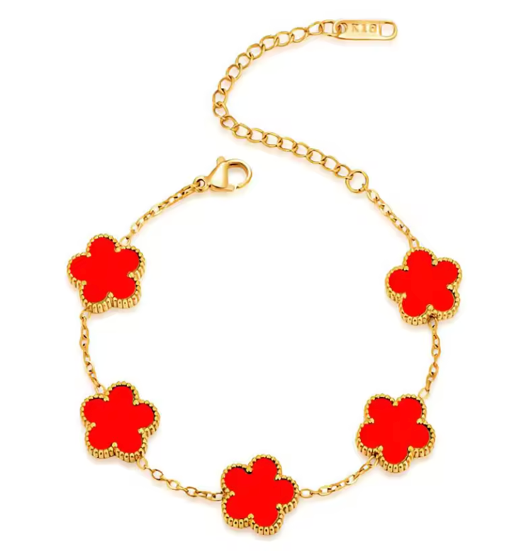 Clover Necklace and Bracelet Collection – 14K Gold Plated Stainless Steel Jewelry